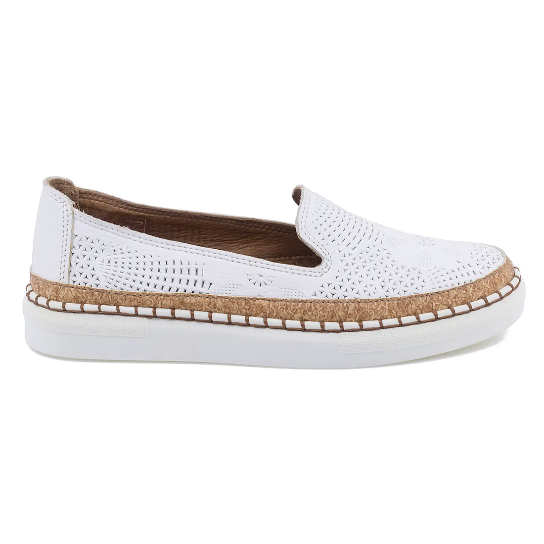 Pantofi Dama, Caspian, Cas-4005-7-201, Casual, Piele Naturala, Alb