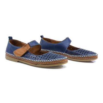 Pantofi Dama, Caspian, Cas-612-906-20(208), Casual, Piele Naturala, Albastru