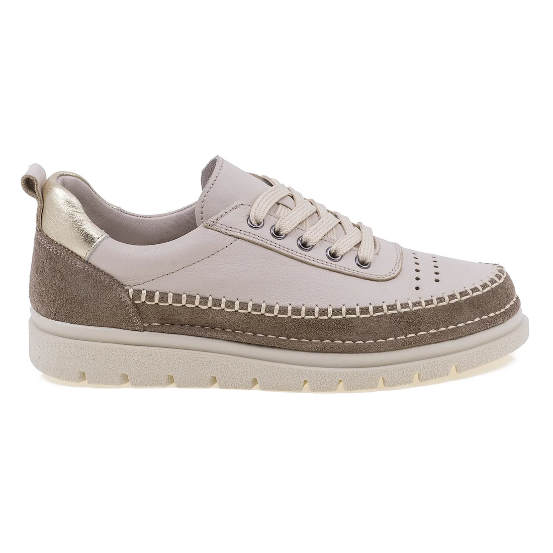 Pantofi dama, Caspian, Cas-6206, Casual, Piele naturala, Bej