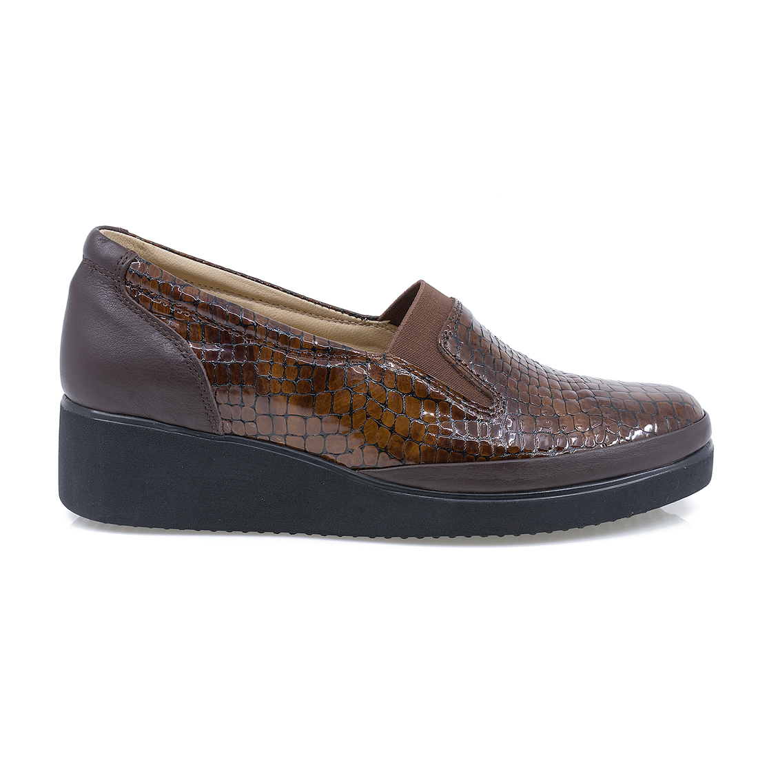 Pantofi dama, Caspian, Cas-80, casual, piele lacuita, maro