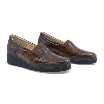 Pantofi dama, Caspian, Cas-80, casual, piele lacuita, maro