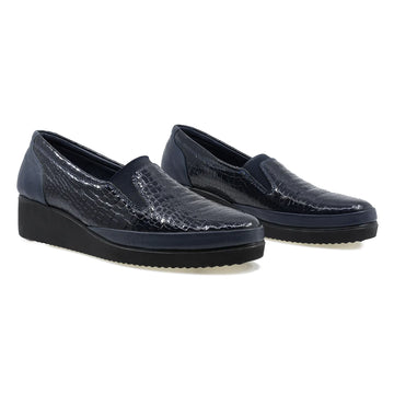 Pantofi dama, Caspian, Cas-80, casual, piele lacuita, bleumarin