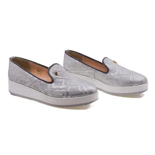 Pantofi dama , CAS-Adriana,  Piele naturala, Argintiu