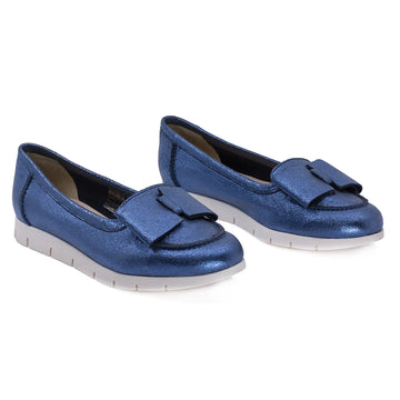 Balerini dama, Caspian, Cas, Nadia/2, Casual, Piele naturala, Bleumarin