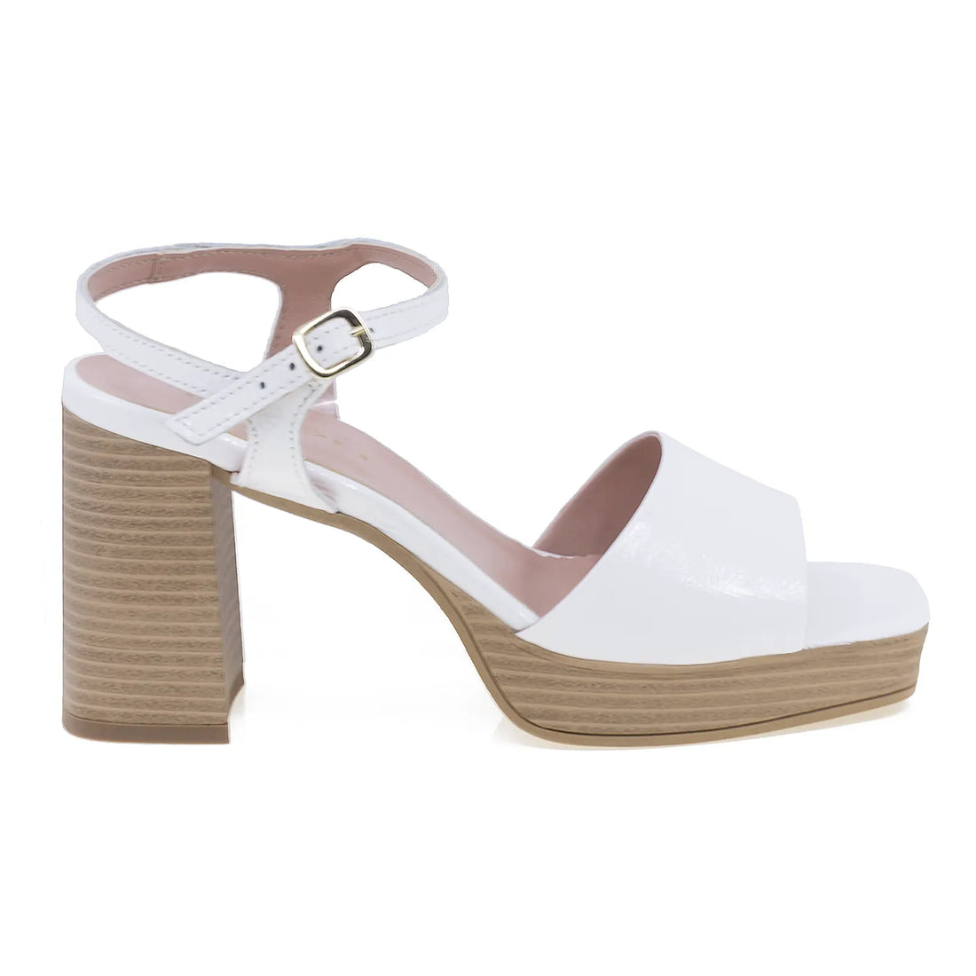 Sandale Dama, 14958, Casual/Elegant, Piele naturala lacuita, Alb