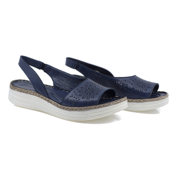 Sandale Dama, Anna Viotti, Ann-528-208 Casual, Piele Naturala, Bleumarin
