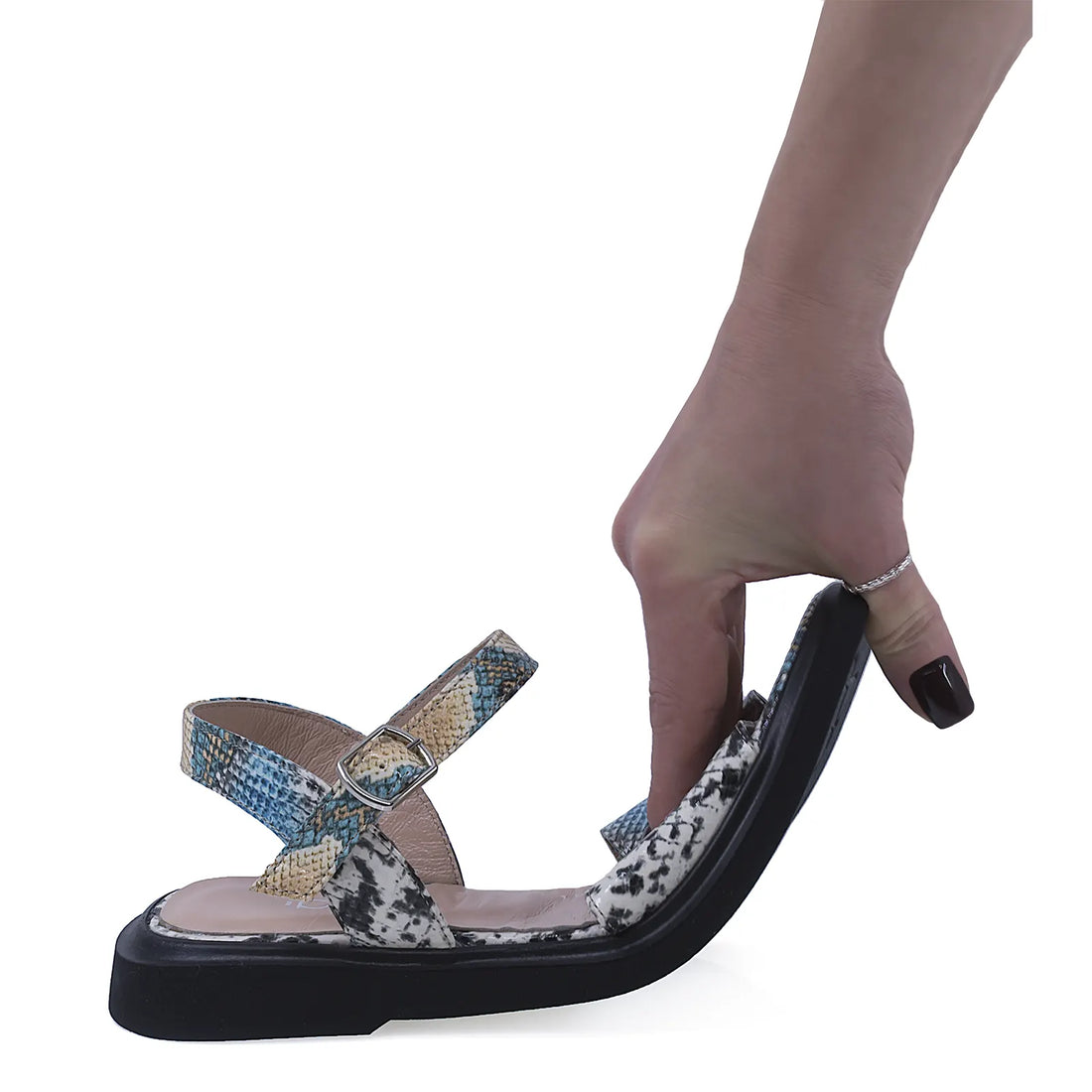 Sandale Dama, Bellini, BEL, 2203-159, Casual, Piele naturala lacuita, Albastru