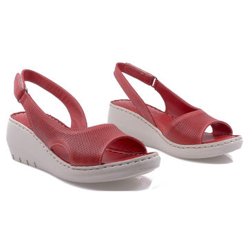 Sandale Dama, Caspian, Cas-1003-1613, Casual, Piele Naturala, Rosu