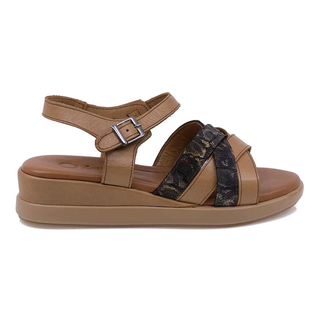 Sandale Dama, Caspian, CAS, 25120-25211, Casual, Piele Naturala, Coniac