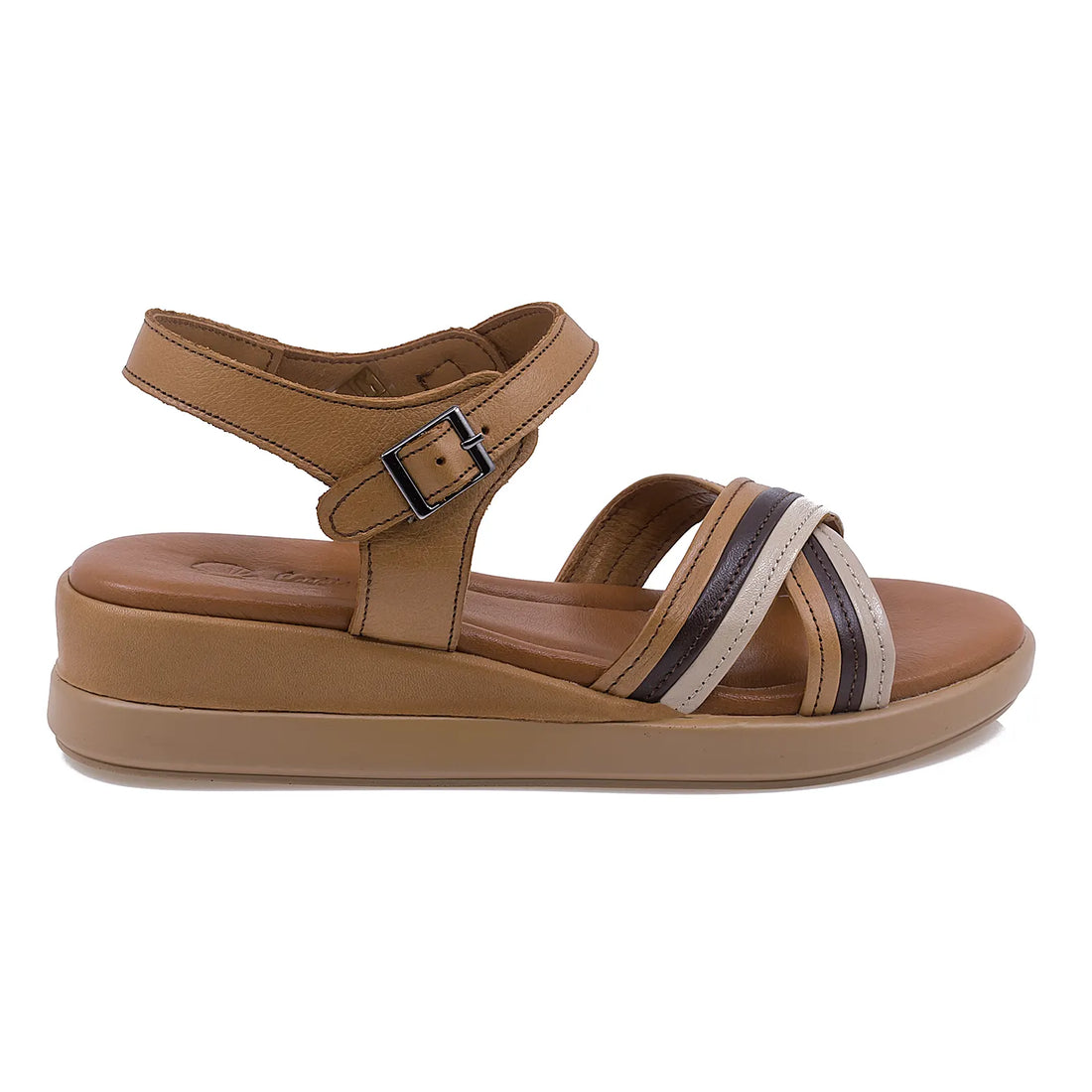 Sandale Dama, Caspian, CAS, 25124-25211, Casual, Piele Naturala, Coniac