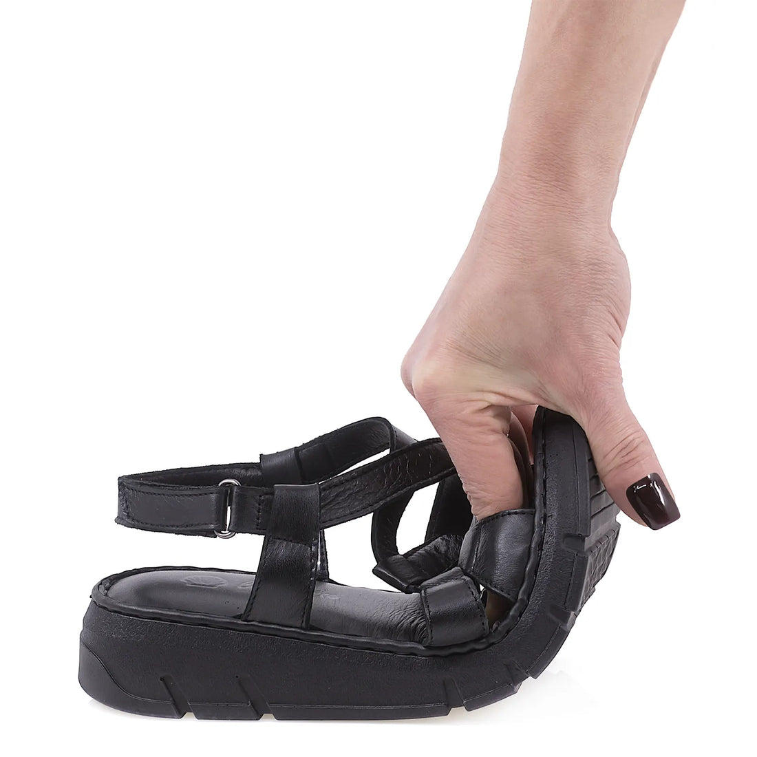 Sandale Dama, Caspian, CAS, 459-2610, Casual, Piele Naturala, Negru