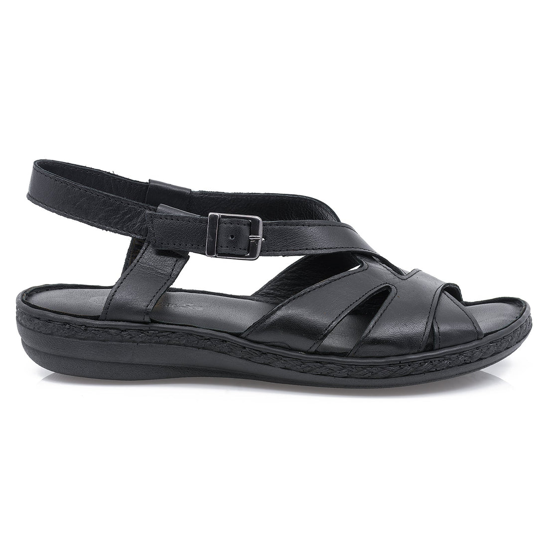 Sandale dama, Caspian, Cas-494-T453, casual, piele naturala, negru