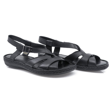 Sandale dama, Caspian, Cas-494-T453, casual, piele naturala, negru