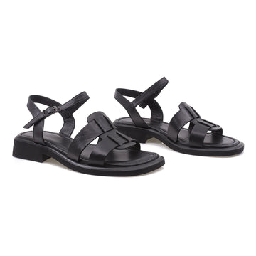 Sandale Dama, Caspian, Cas, Jurdan, Casual, Piele Naturala, Negru