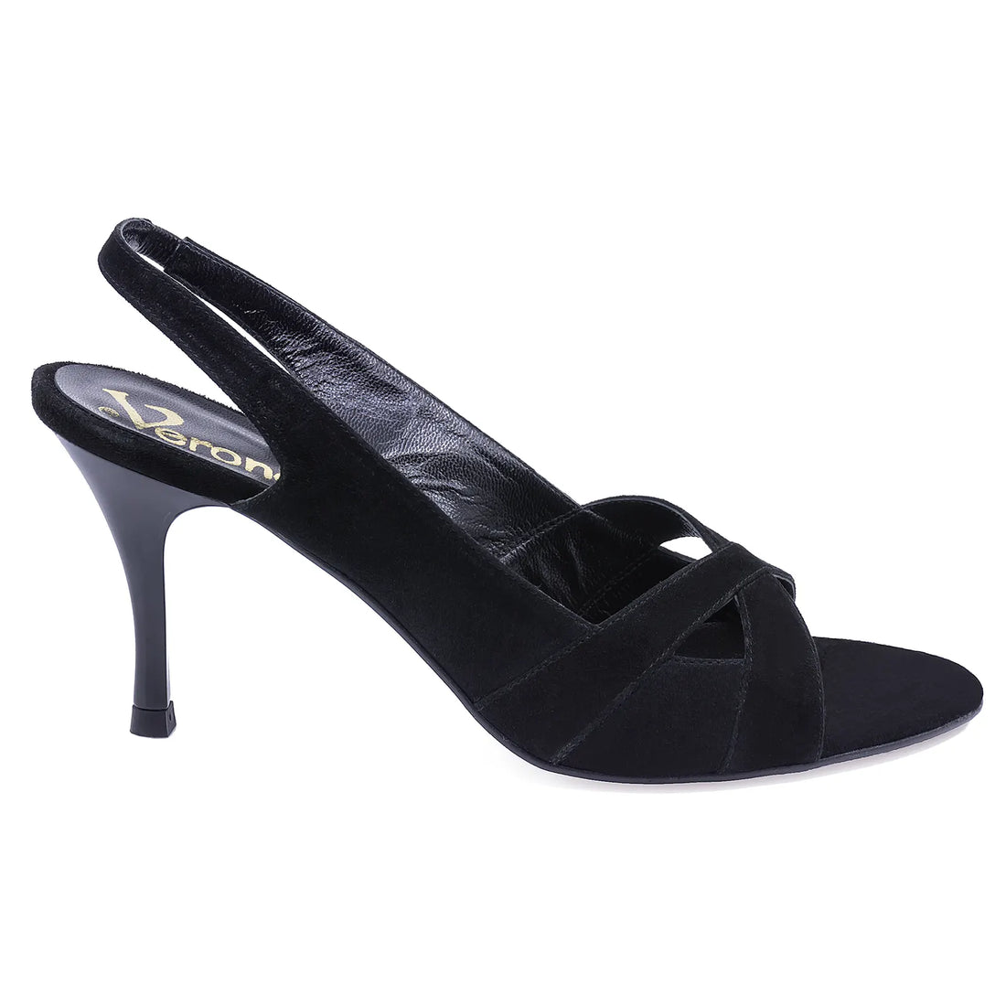 Sandale Dama, Veronesse, VER, 702/1, Elegante, Piele naturala intoarsa, Negru