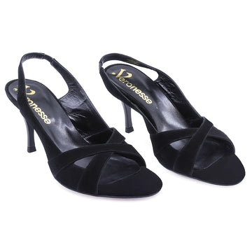 Sandale Dama, Veronesse, VER, 702/1, Elegante, Piele naturala intoarsa, Negru
