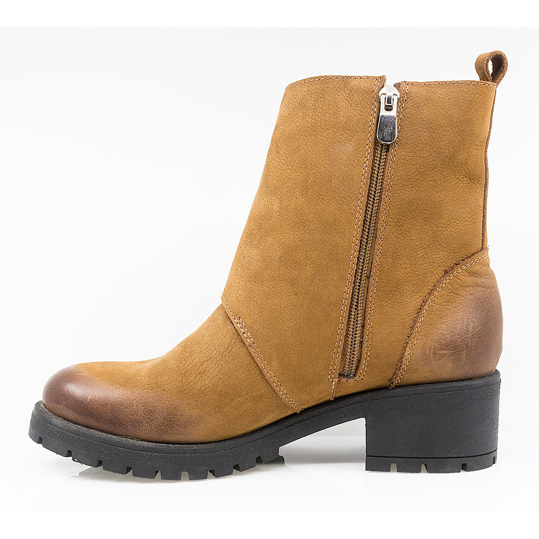 Ghete dama, Caspian, Cas-Tess, casual, piele naturala intoarsa, coniac