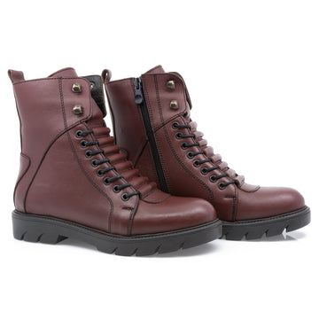 Ghete dama, Cas-110 Piele naturala, Bordo