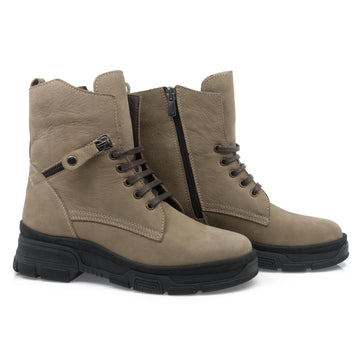 Ghete dama, Cas-2506 Piele naturala, Gri