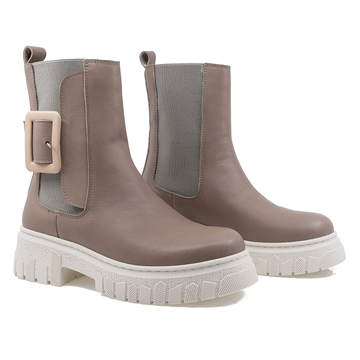 Ghete Dama, Cas-MF-01 Piele Naturala grej