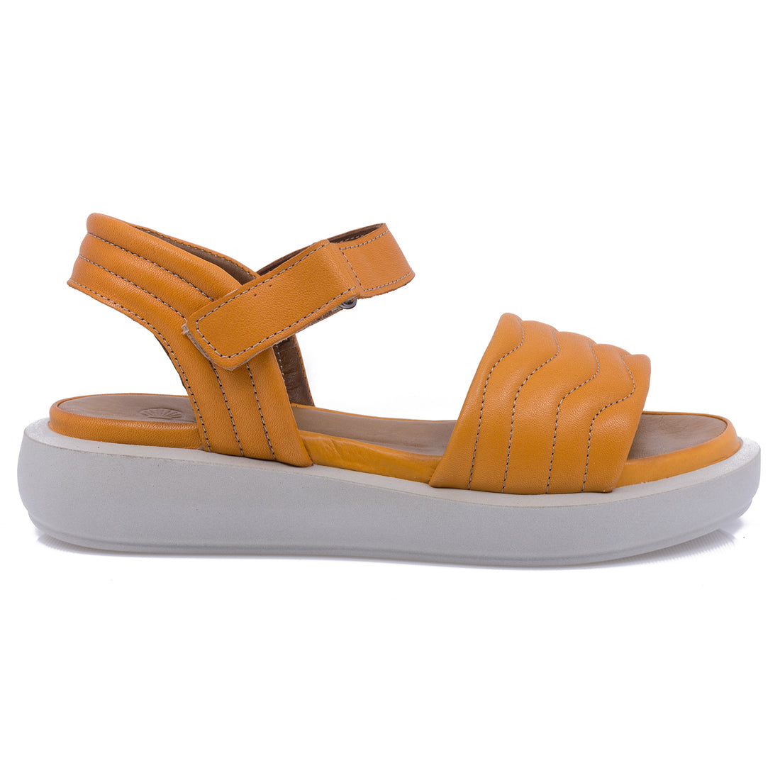 Sandale dama, Caspian, Cas-AL08, casual, piele naturala, portocaliu