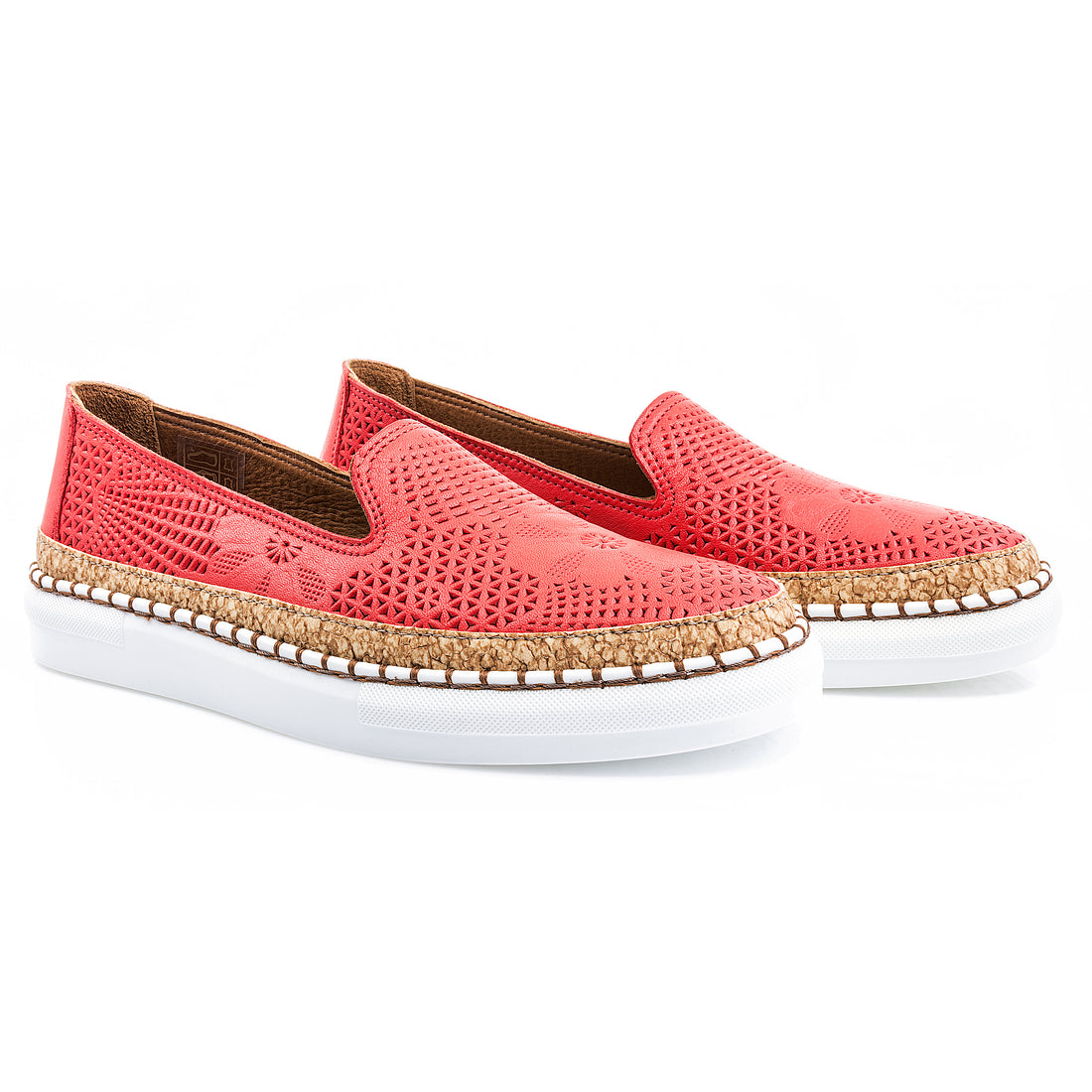 Pantofi dama, Caspian, Cas-4005-7, casual, piele naturala, corai