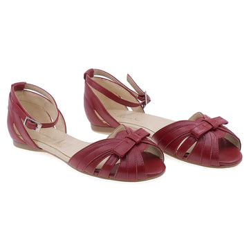 Sandale Dama, Caspian, CAS, Sea, Casual, Piele naturala, Rosu