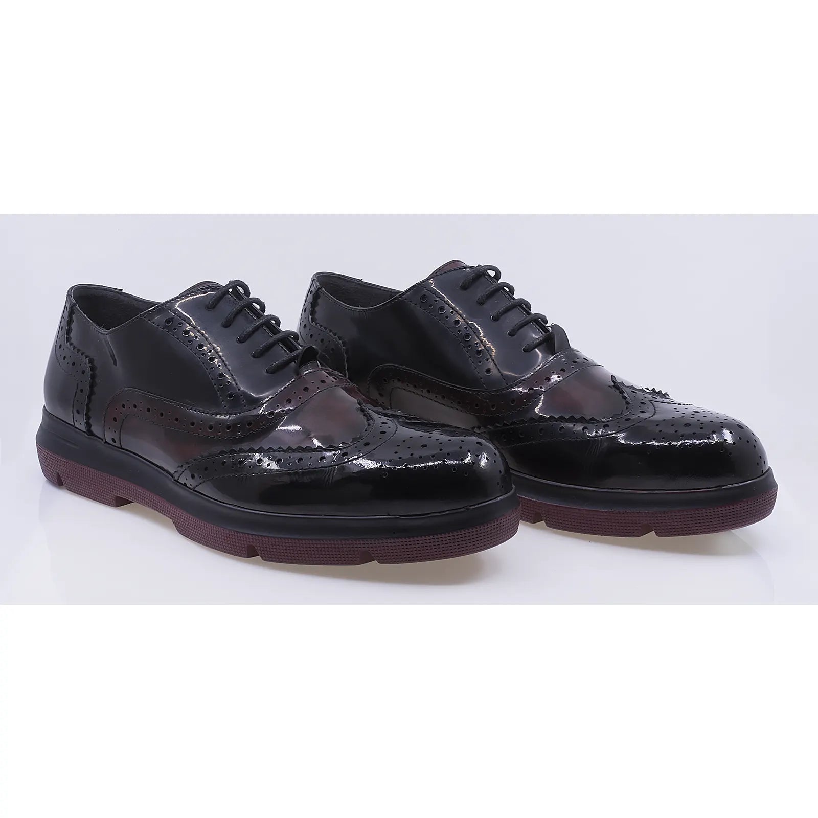 Pantofi barbati casual perforati piele naturala florantic 68 bordo