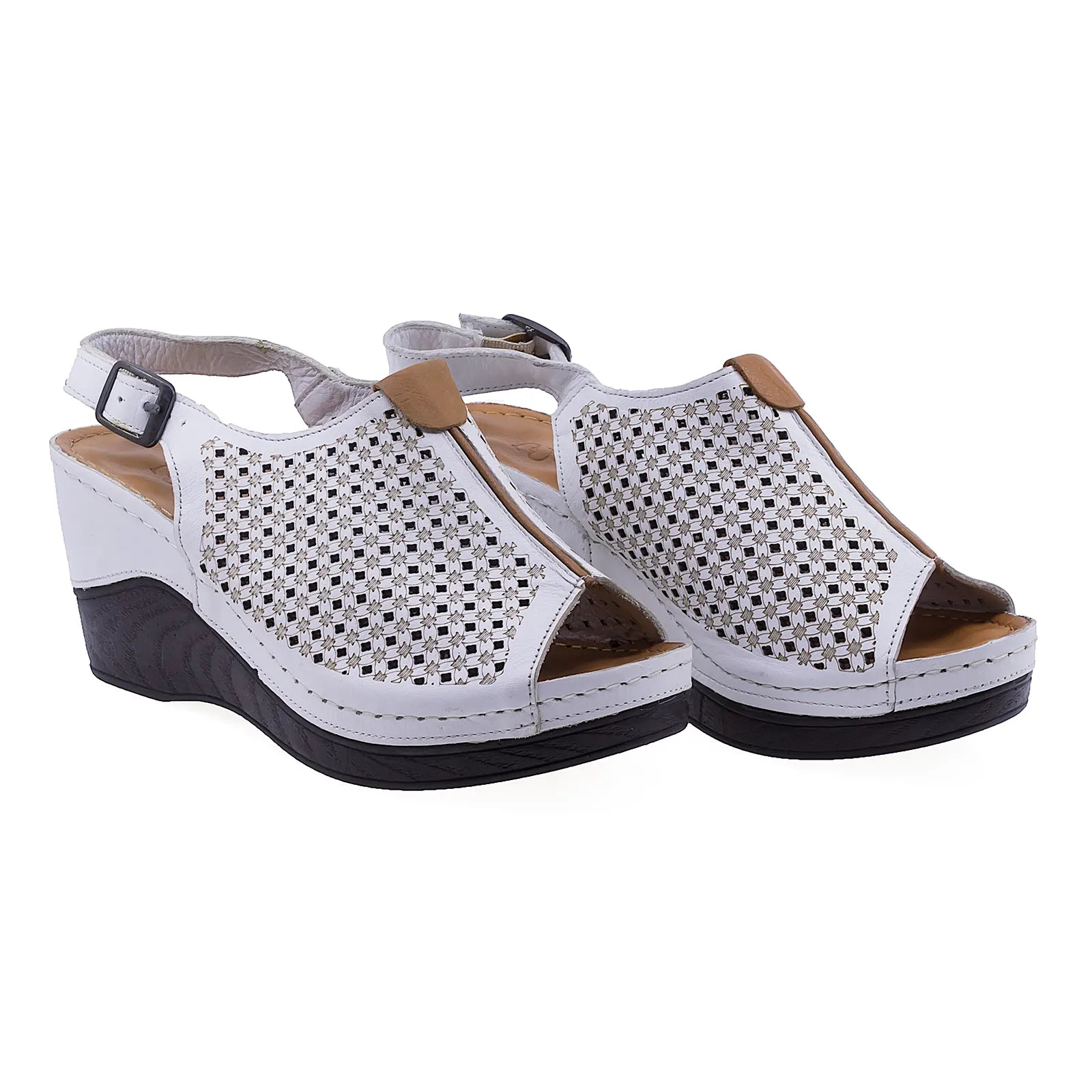 Sandale dama casual piele naturala Anna Viotti 06-07(L9) alb