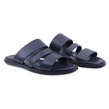 Papuci barbati casual piele naturala Caspian 410 bleumarin