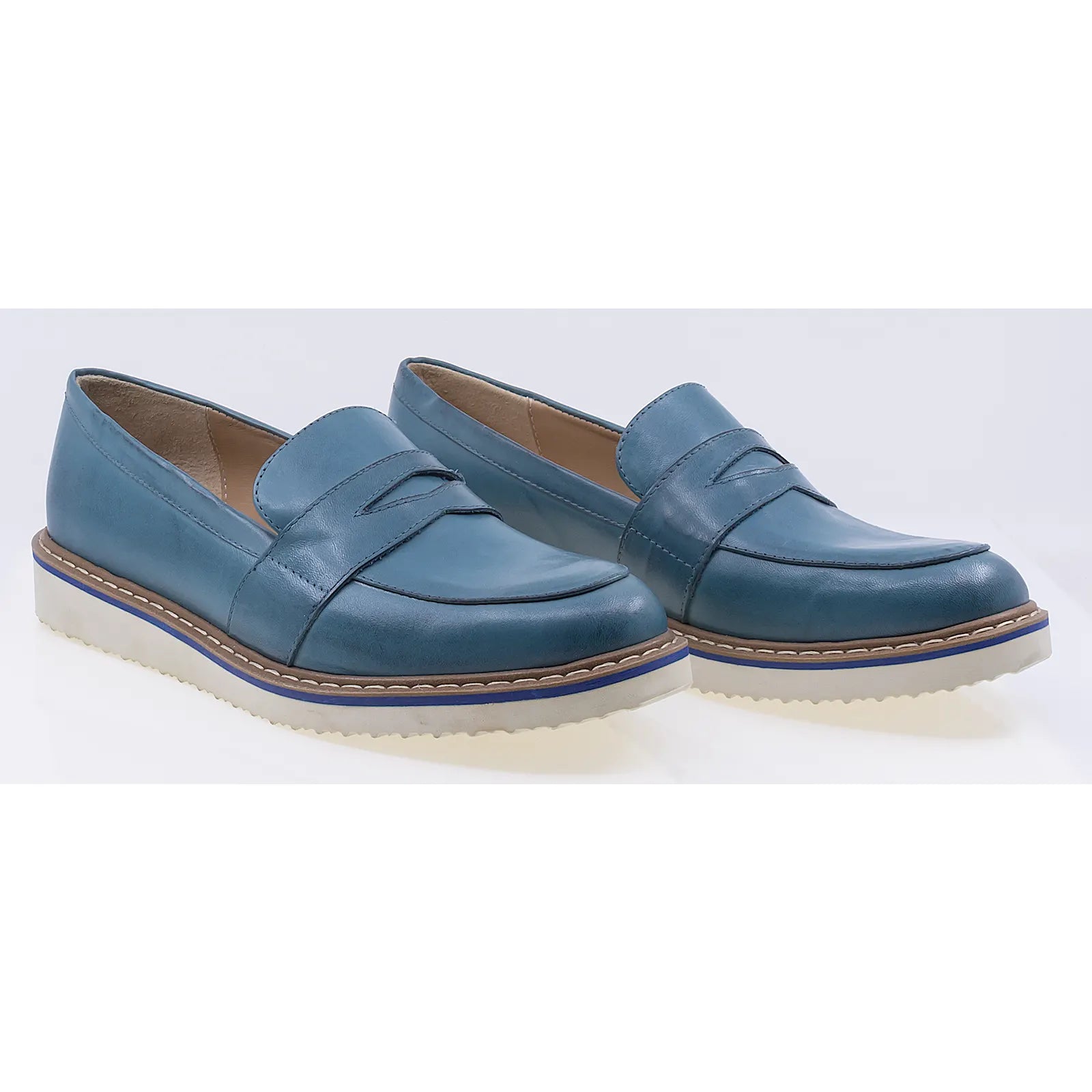Pantofi dama casual piele naturala Caspian Ema turcoaz