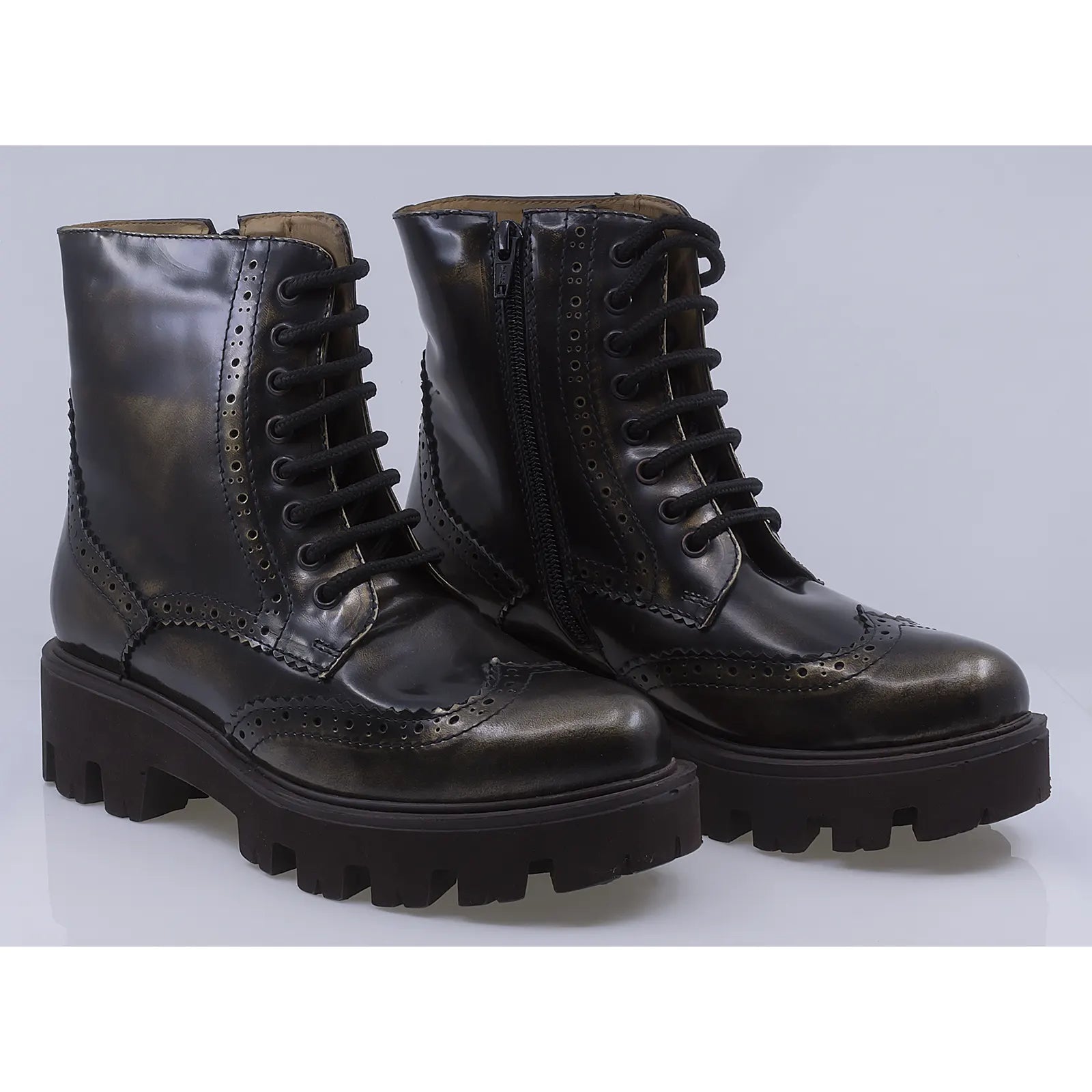 Ghete dama casual piele naturala florantic Caspian Spice auriu