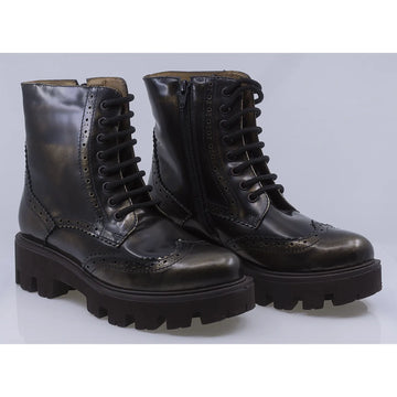 Ghete dama casual piele naturala florantic Caspian Spice auriu