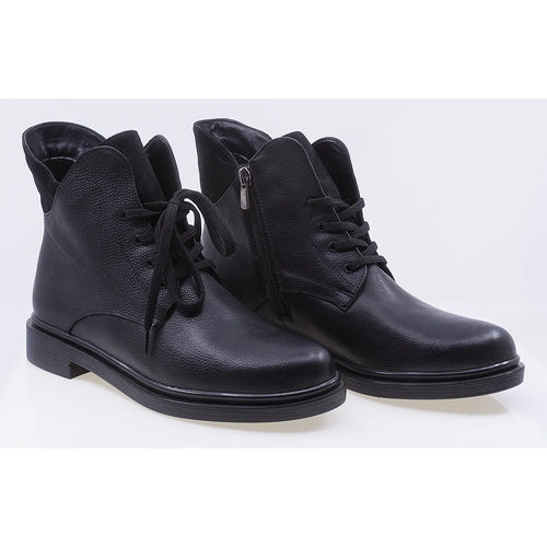 Ghete dama casual piele naturala Caspian Clara negru