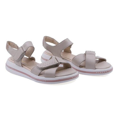 Sandale dama, Caspian, Cas-Nancy, Casual, Piele naturala, Bej