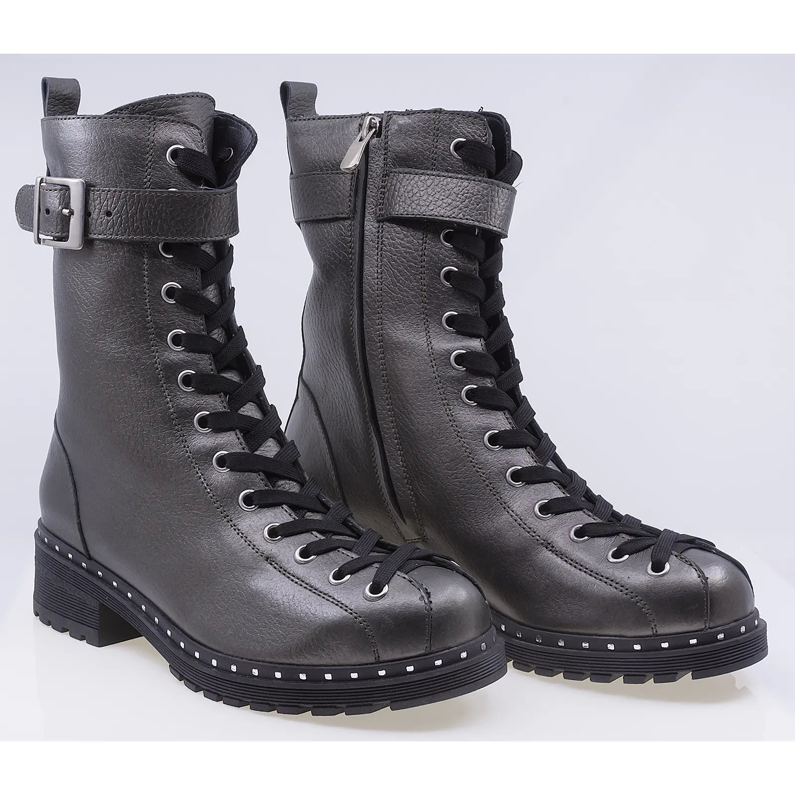 Ghete dama casual piele naturala Caspian Ariana gri