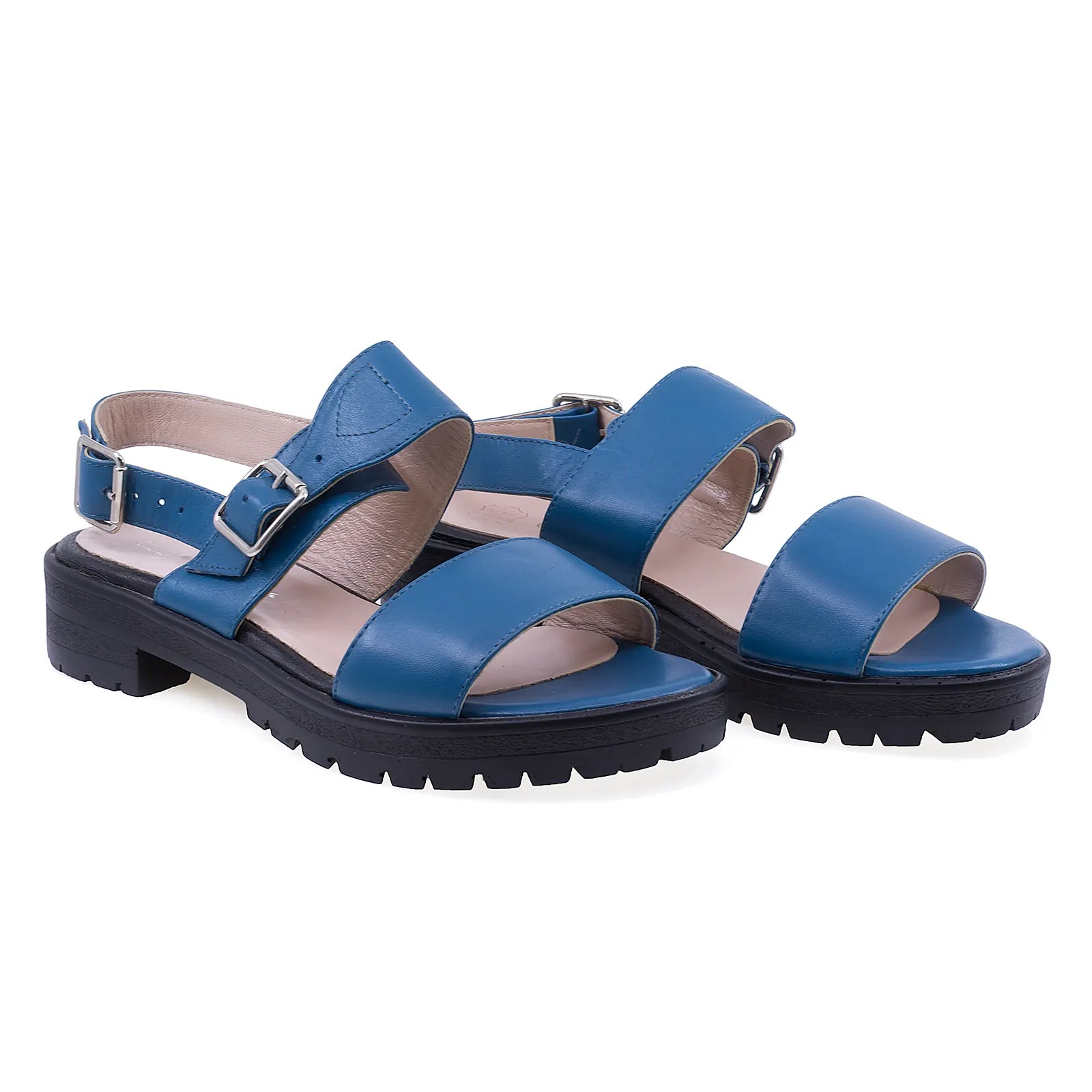 Sandale dama casual Caspian piele naturala Alesia albastru