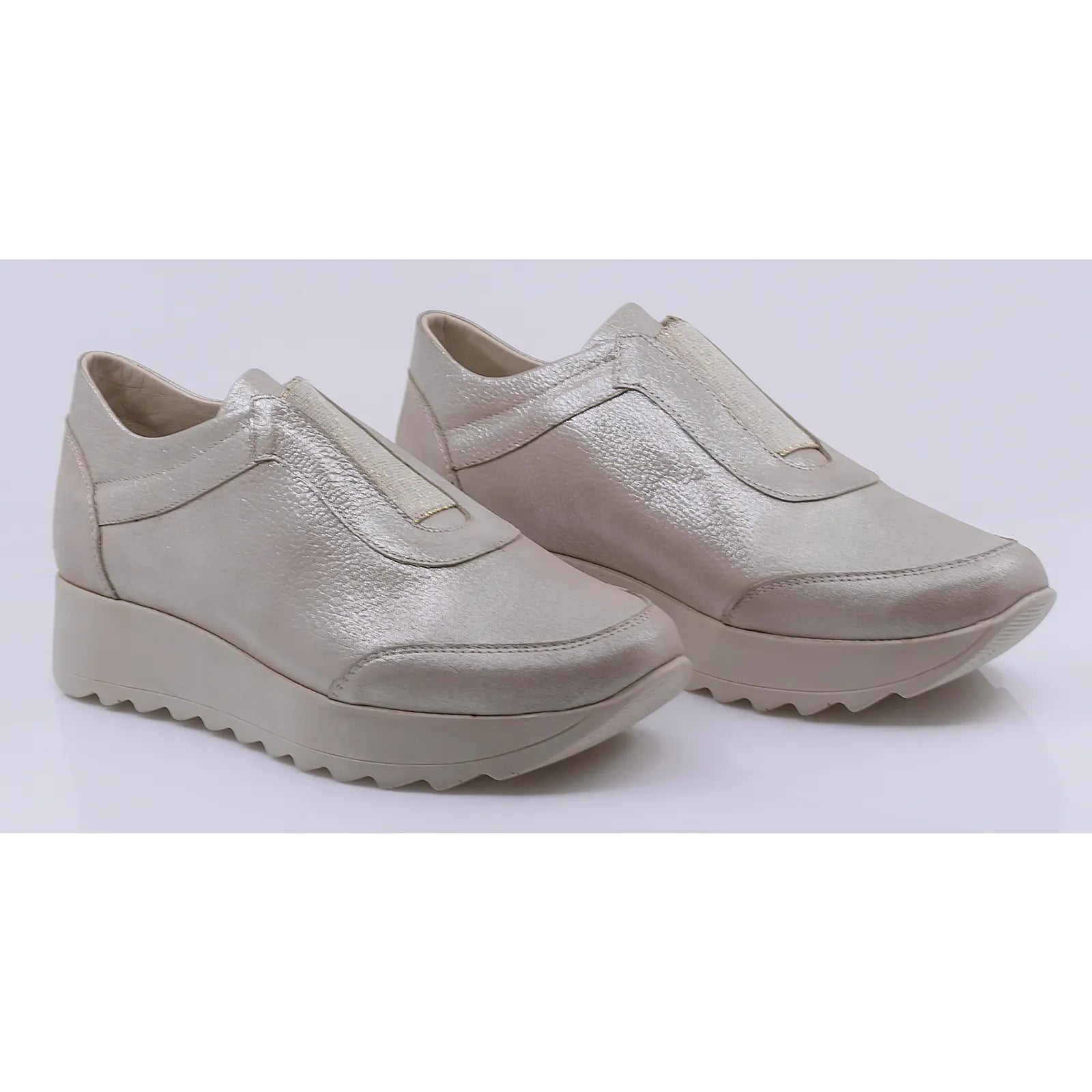 Pantofi dama casual piele naturala Caspian 201/1 bej sidefat