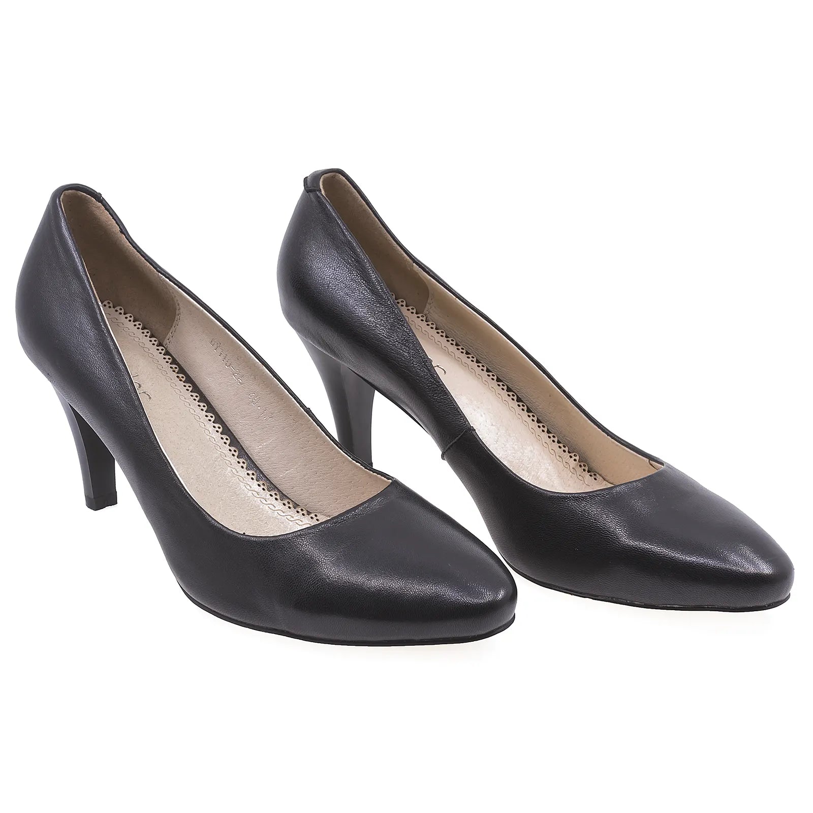 Pantofi Dama, DY110, Eleganti, Piele naturala, Negru