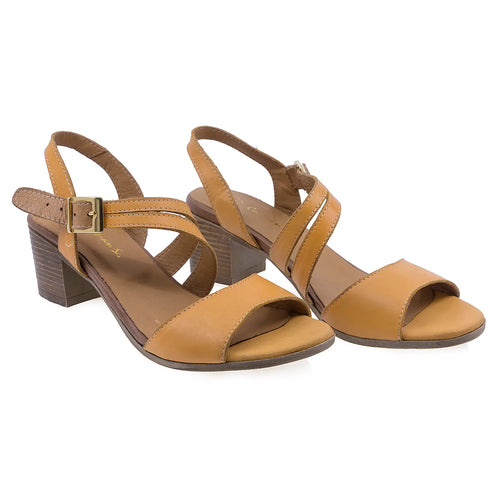 Sandale dama, Caspian, Cas-55, Casual, Piele Naturala, Mustar