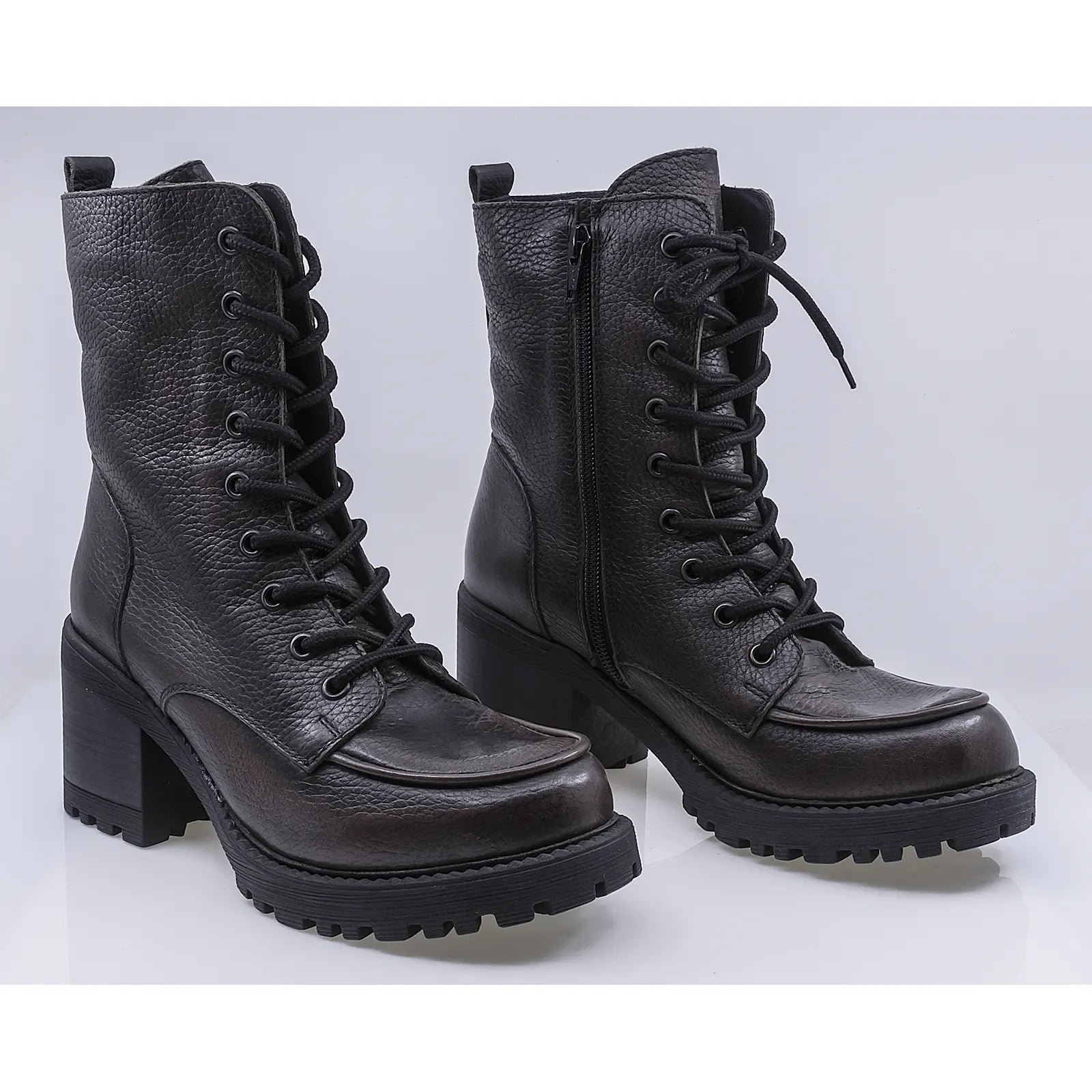 Ghete dama casual piele naturala Caspian Iza gri
