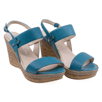 Sandale Dama, Caspian, CAS, 13, Casual, Piele naturala, Turcoaz