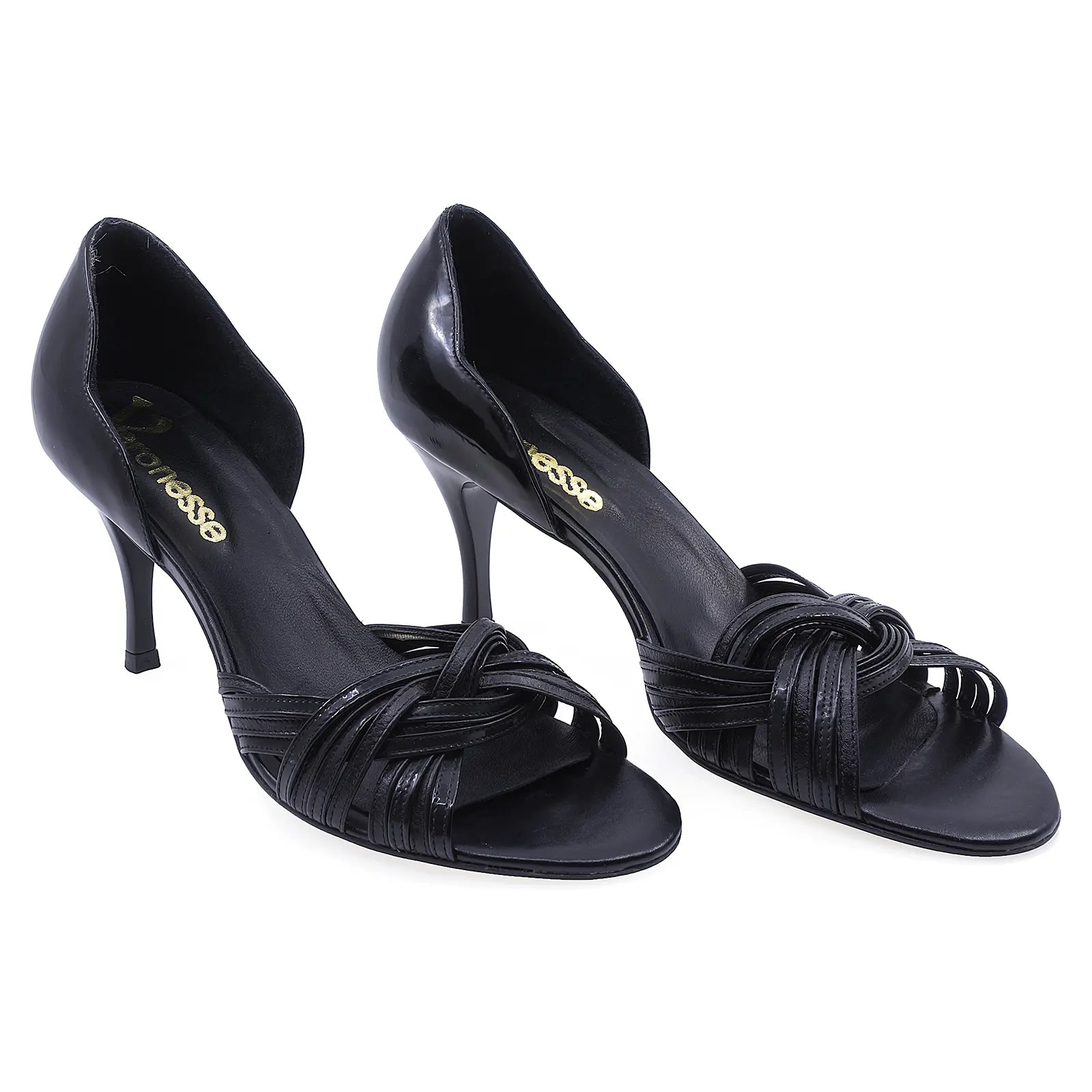 Sandale Dama, Veronesse, VER, BRATT, Elegante, Piele naturala lacuita, Negru