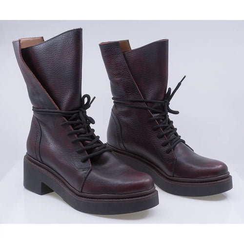 Ghete dama, Caspian, Cas-Katia, casual, piele naturala, bordo