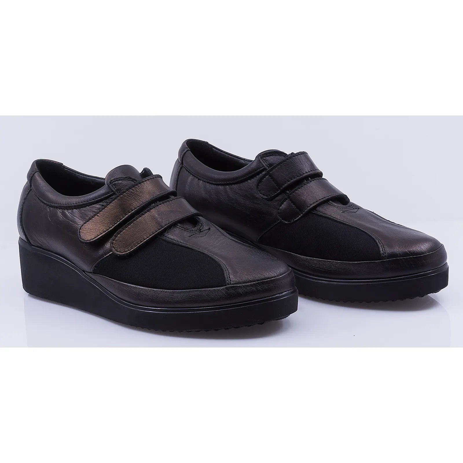 Pantofi dama casual piele naturala/strech Caspian 129 negru