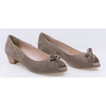 Pantofi dama casual piele naturala intoarsa Caspian Nora bej