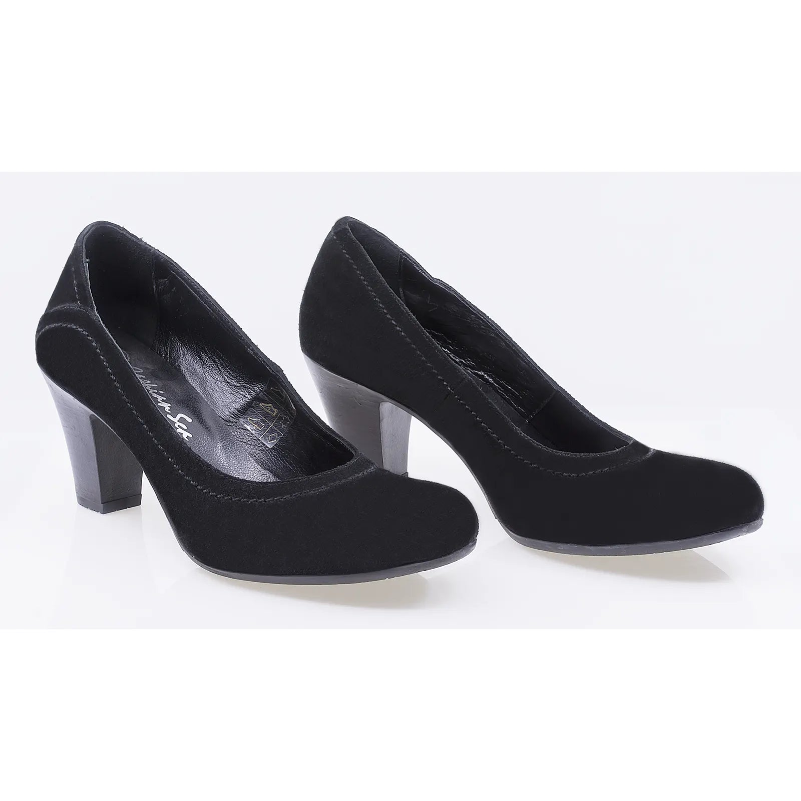Pantofi dama casual piele naturala intoarsa Caspian Fim negru