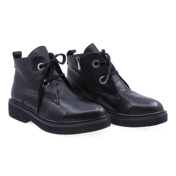 Ghete dama casual piele naturala Caspian Sofia negru