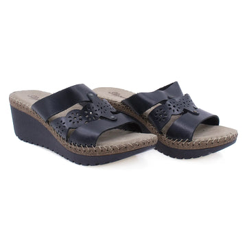 Papuci dama, Slipperina, Slp 4566-50, Casual, Piele naturala, Negru