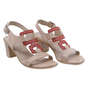 Sandale Dama, Caspian, CAS, Dora, Casual, Piele naturala, Bej/corai